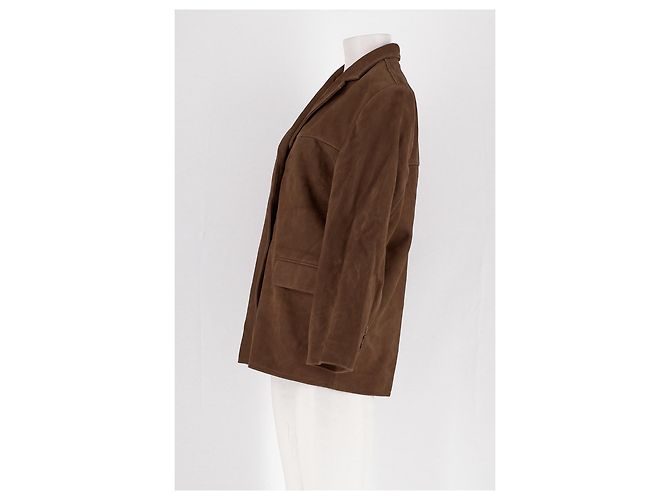 Autre Marque Braune Wildlederjacke - Ansicht 5