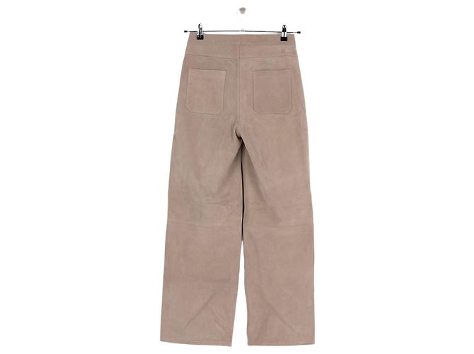 Autre Marque BY MALINA Gerade Hose aus Wildleder Beige - Ansicht 4