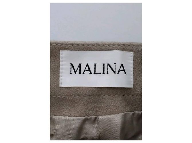 Autre Marque BY MALINA Gerade Hose aus Wildleder Beige - Ansicht 5