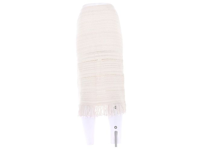 Falda midi de algodón beige Eric Bompard - vista 2