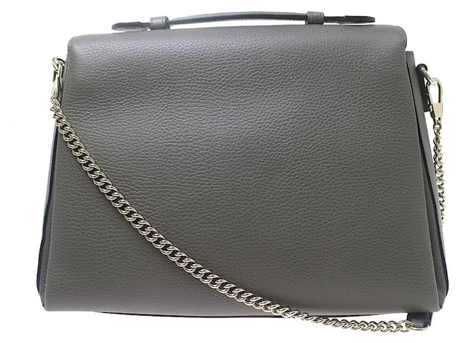 Gucci Interlocking Top Handle Leather Medium Marrone - vista 2