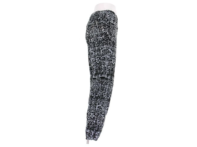Chanel Pantalones de esponja estampados Gris - vista 3
