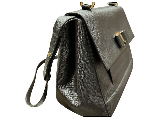 Borsa a tracolla Salvatore Ferragamo Vara Ribbon in pelle nera Nero - vista 7