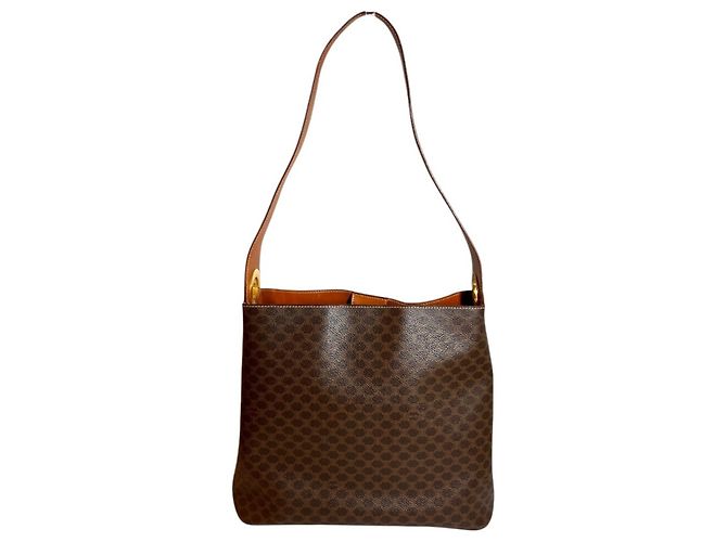 Céline Borsa a tracolla Celine in PVC marrone - vista 2