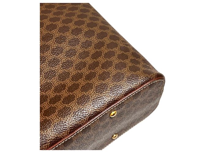 Céline Borsa a tracolla Celine in PVC marrone - vista 8