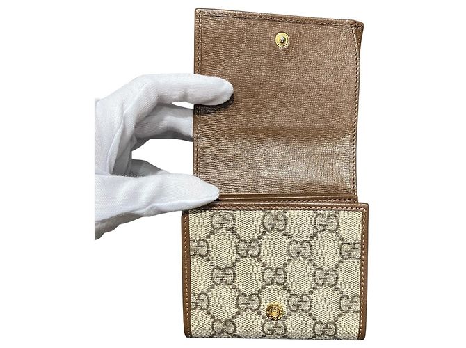 Cartera Gucci Horsebit bi-fold Castaño Beige - vista 3