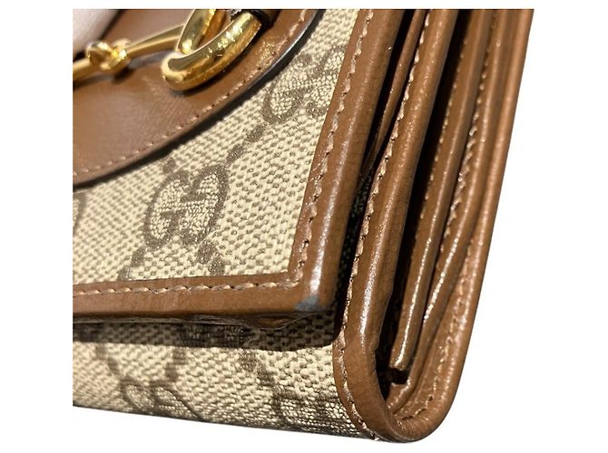 Cartera Gucci Horsebit bi-fold Castaño Beige - vista 8