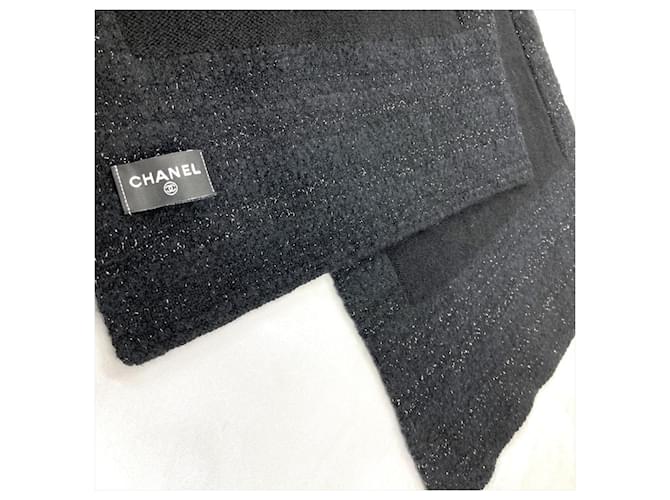 Chanel Coco Mark Glitzerschal Schwarz - Ansicht 7