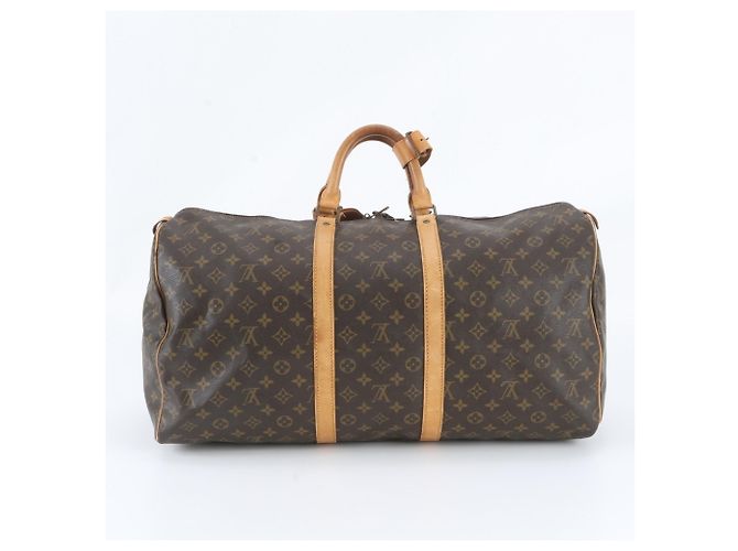 Louis Vuitton Monogram Keepall 55 Tote Marrone - vista 3