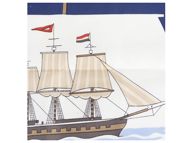 Hermès Foulard di seta Hermes Carre 90 GRAND LARGUE Blu - vista 10