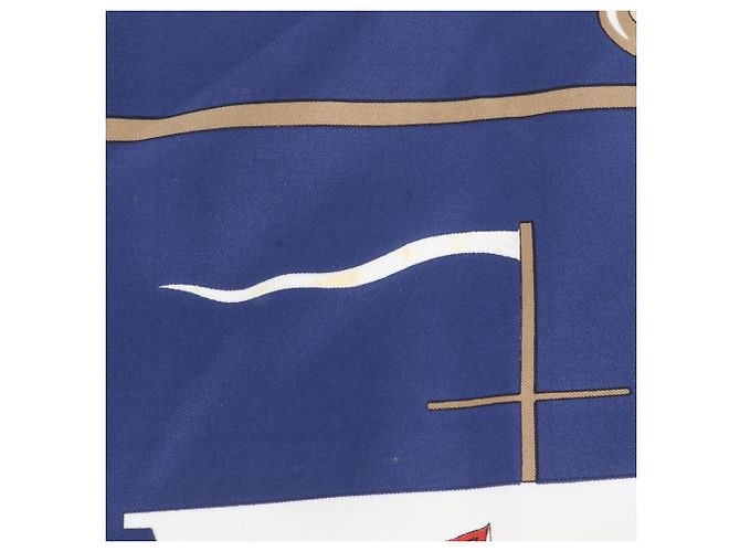 Hermès Foulard di seta Hermes Carre 90 GRAND LARGUE Blu - vista 11