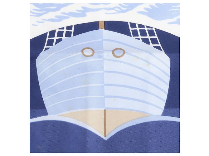 Hermès Foulard di seta Hermes Carre 90 GRAND LARGUE Blu - vista 7