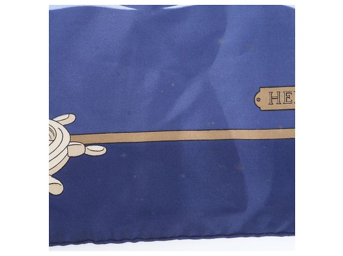 Hermès Foulard di seta Hermes Carre 90 GRAND LARGUE Blu - vista 9
