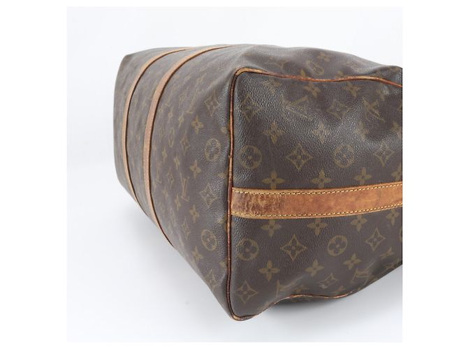 Borsa Louis Vuitton Monogram Keepall Bandoulière 50 Marrone - vista 5