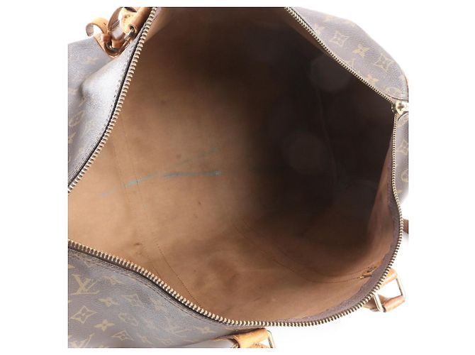 Borsa Louis Vuitton Monogram Keepall Bandoulière 50 Marrone - vista 7