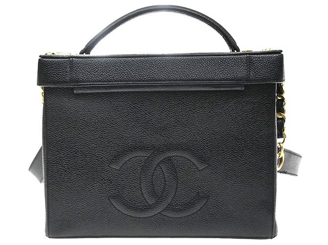 Vanity Beauty case vintage Chanel in vitello Nero - vista 2