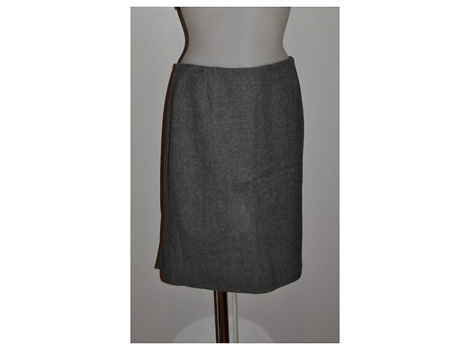 Falda Balenciaga de lana gris - vista 2
