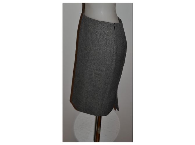 Falda Balenciaga de lana gris - vista 3