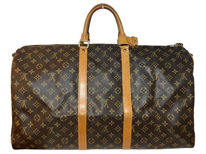 Louis Vuitton Keepall 55 Bandoulière Boston Bag Marrone Monogramma - vista 2