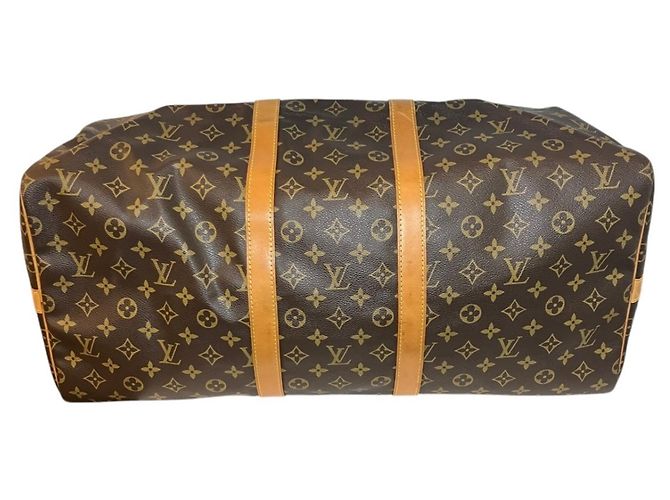 Louis Vuitton Keepall 55 Bandoulière Boston Bag Marrone Monogramma - vista 3