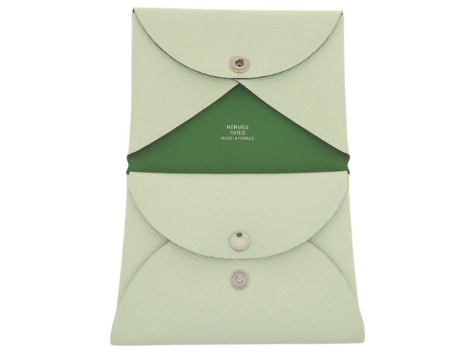 Hermès Tarjetero Hermes Calvi Duo Verde - vista 5