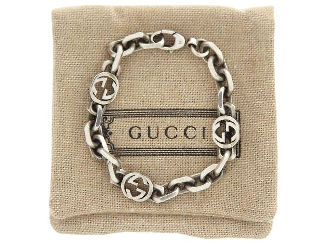 Bracciale Gucci Interlocking Chain in argento sterling - vista 2