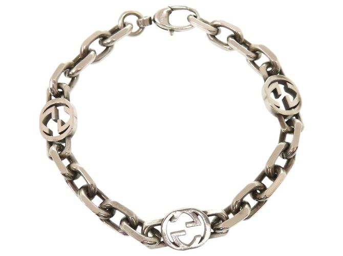 Bracciale Gucci Interlocking Chain in argento sterling - vista 3