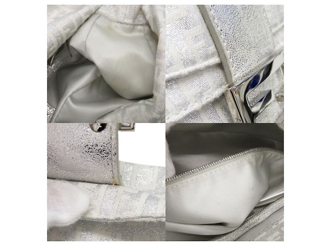 Borsa a secchiello monospalla Fendi Zucchino Mamma Argento - vista 10