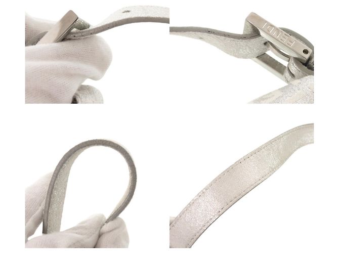 Borsa a secchiello monospalla Fendi Zucchino Mamma Argento - vista 7