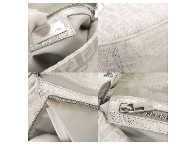 Borsa a secchiello monospalla Fendi Zucchino Mamma Argento - vista 9