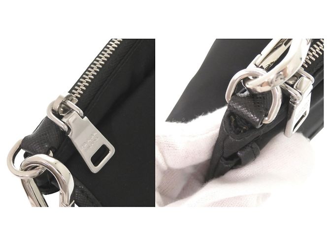 Pochette in nylon Prada con logo triangolare Nero - vista 10