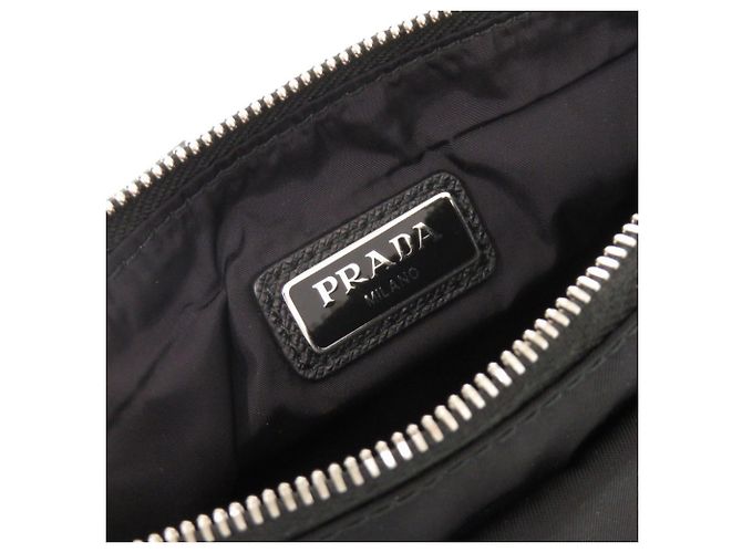 Pochette in nylon Prada con logo triangolare Nero - vista 7