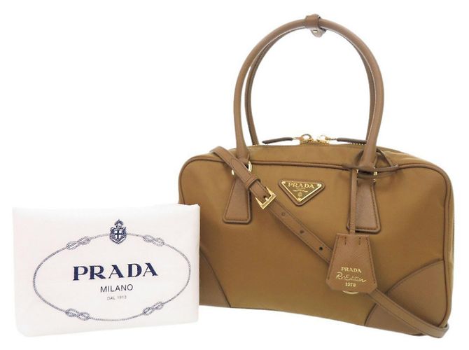 Borsa Prada Re-Edition 1978 Medium Triangle Logo Marrone - vista 2