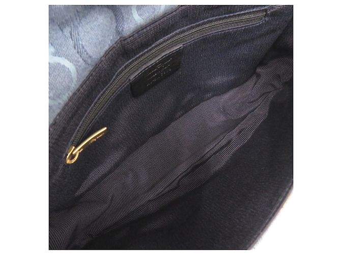 Borsa a tracolla Salvatore Ferragamo Gancini in tela e pelle Blu - vista 5