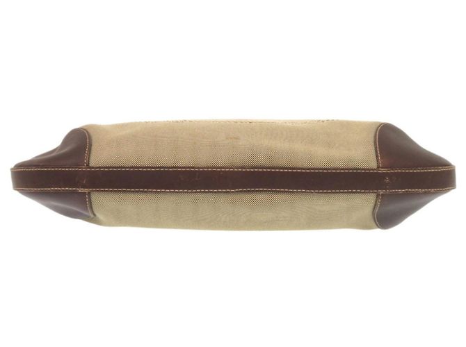 Borsa a tracolla Prada in tela jacquard con logo e pelle Marrone Beige - vista 3