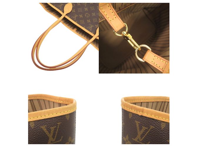Borsa Louis Vuitton Neverfull MM Marrone Monogramma - vista 7