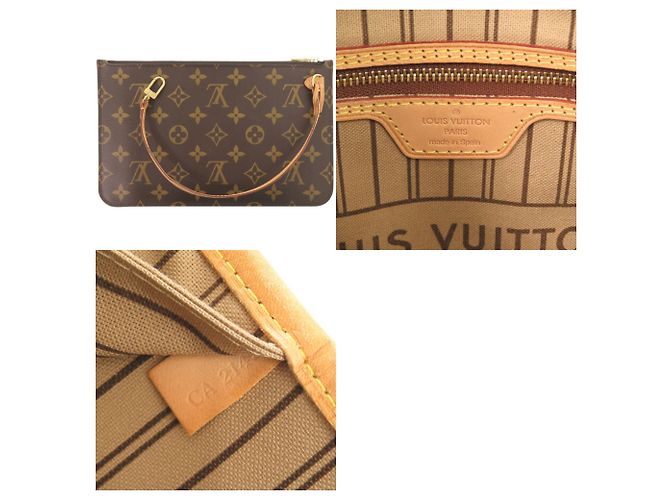 Borsa Louis Vuitton Neverfull MM Marrone Monogramma - vista 9