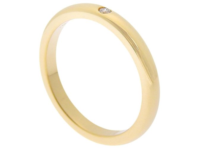Tiffany & Co. Elsa Peretti 1 Diamant Stacking Ring aus Gelbgold mit Diamant Golden - Ansicht 2