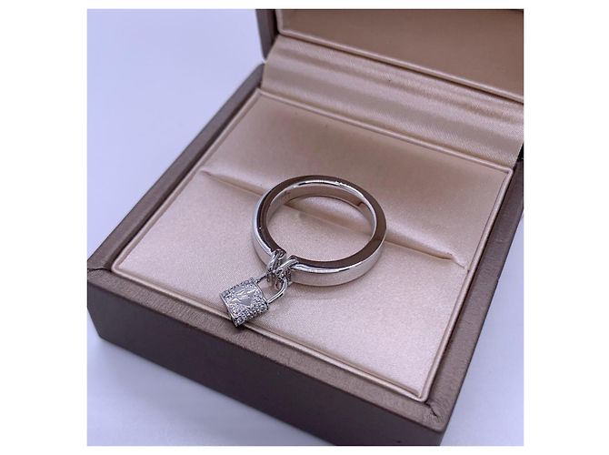 Anello Louis Vuitton Lockit in Oro Bianco e Diamanti Argento - vista 5