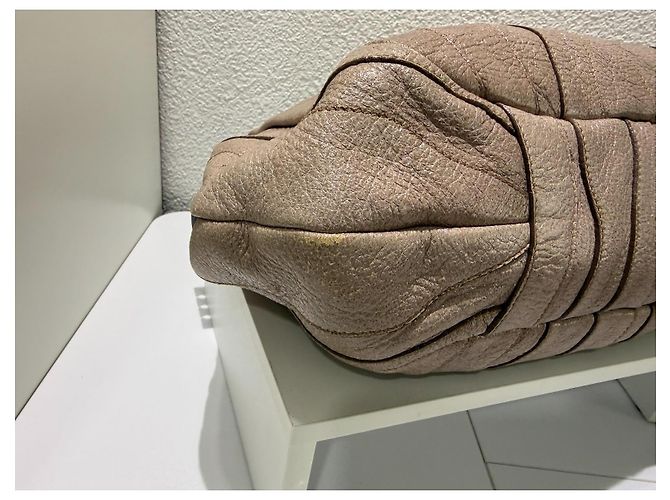 Prada Waves Handtasche Cervo Leder - Beige Rosa Glitter Pink Gold hardware - Ansicht 10