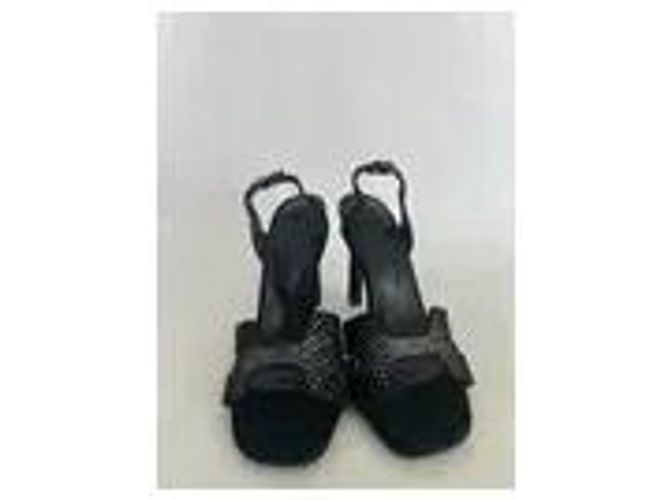Hermès High-Heel-Sandalen aus schwarzem Wildleder mit Strasssteinen - Ansicht 6