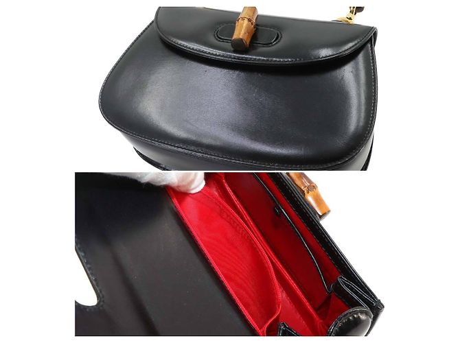 Borsa Gucci Bamboo Mini 2-way Nero - vista 8