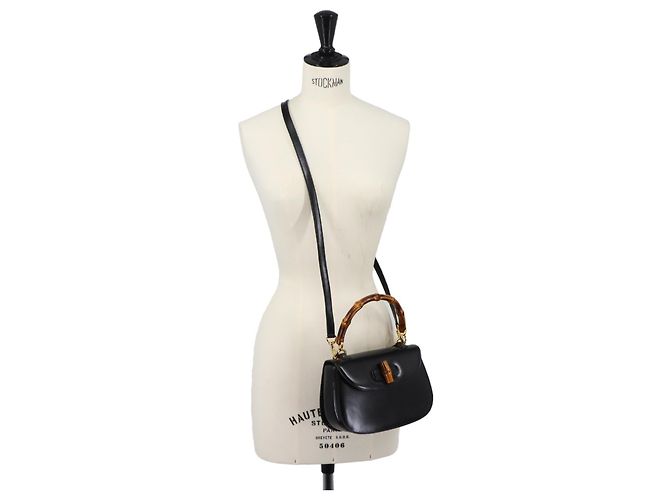 Borsa Gucci Bamboo Mini 2-way Nero - vista 9
