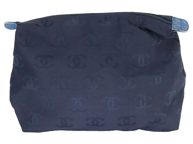 Borsa Tote Chanel in denim blu - vista 7