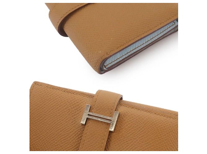 Hermès Cartera tri-fold Hermes Bearn Combination Verso Castaño - vista 9