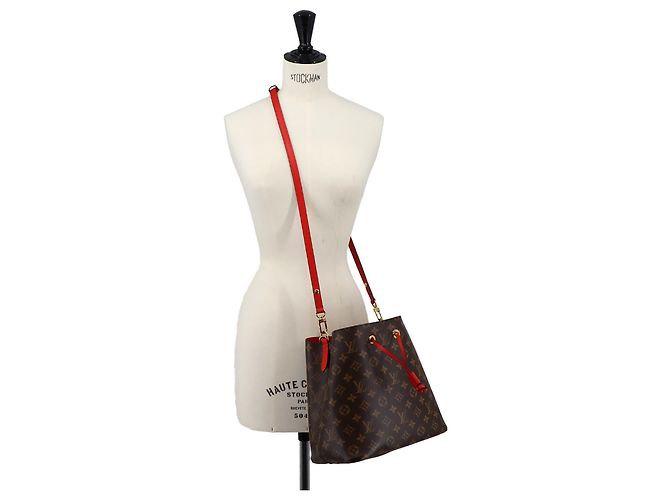 Néonoé Borsa Louis Vuitton Monogram Neo Noe Marrone Rosso Monogramma - vista 8