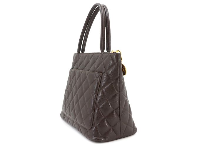 Borsa Tote Chanel Medallion Marrone scuro - vista 3