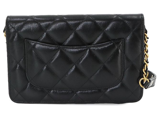 Portafoglio a catena Chanel Matelassé in pelle nera Nero - vista 2