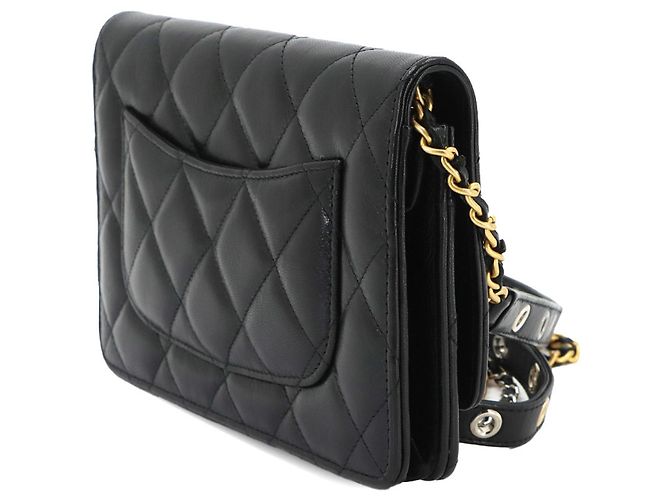 Portafoglio a catena Chanel Matelassé in pelle nera Nero - vista 3