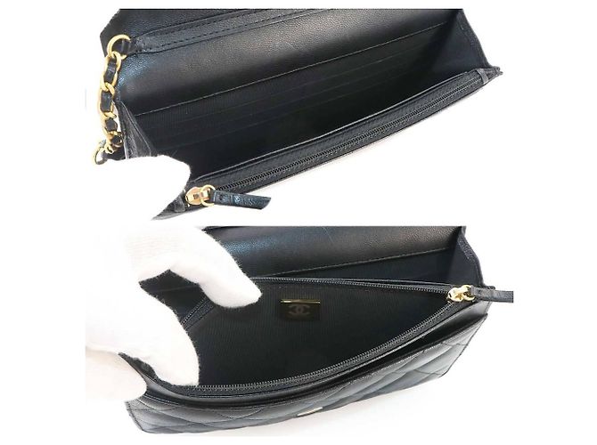 Portafoglio a catena Chanel Matelassé in pelle nera Nero - vista 6